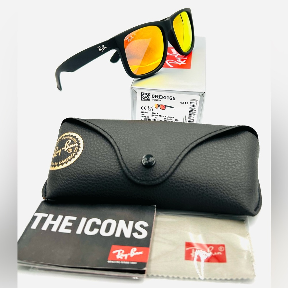 Ray-Ban Polarized Sunglasses Mens Justin RB4165 Flash Mirror Lens 54-16… - Picture 2 of 15